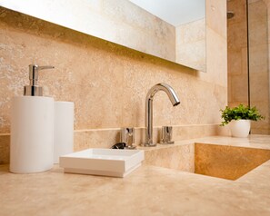 Shower, towels, toilet paper