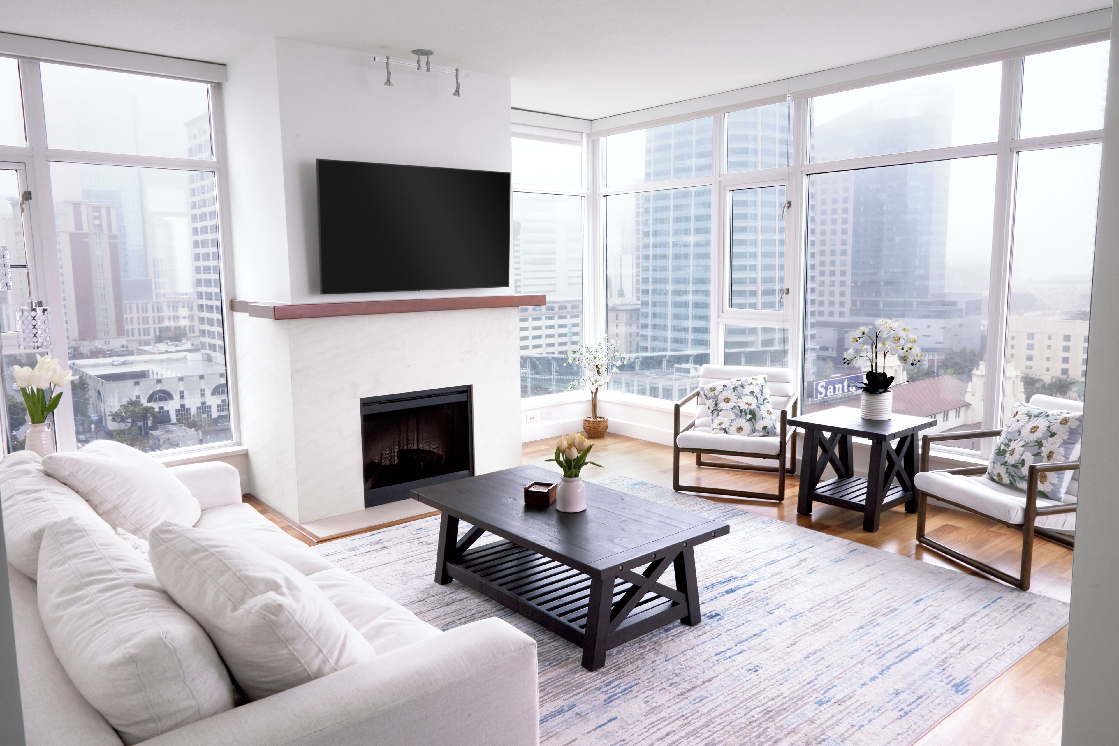 TV connectée, cheminée