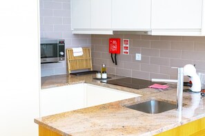 Fridge, microwave, coffee/tea maker, electric kettle - Almada Studio - City view (Oporto)