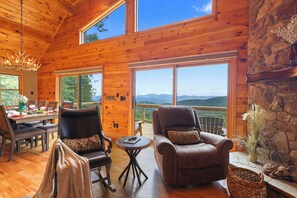 Smart TV, fireplace, table football, books