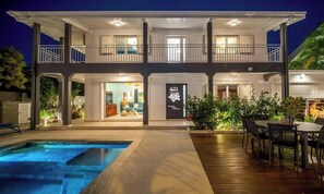 An infinity pool, a heated pool