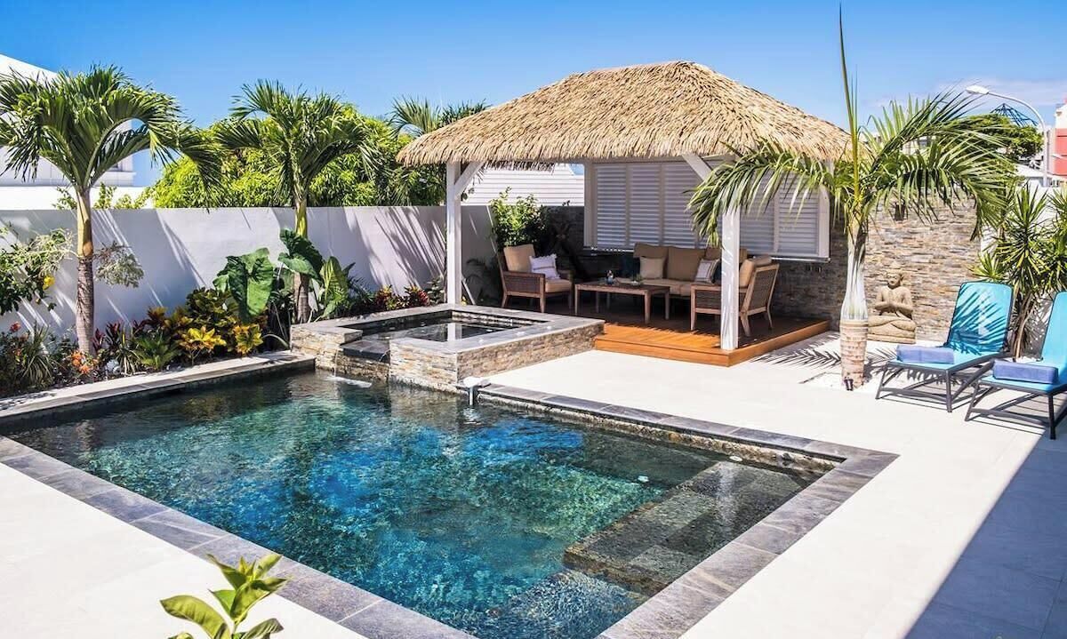 An infinity pool, a heated pool