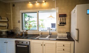 Fridge, microwave, dishwasher, toaster
