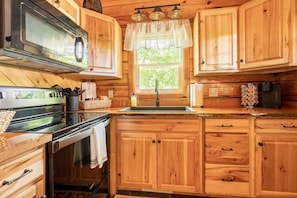 Fridge, microwave, oven, coffee/tea maker