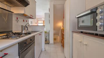 Fridge, oven, stovetop, coffee/tea maker