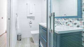 Dusche, Haartrockner, Handtücher