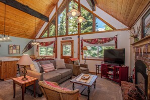 TV, caminetto, impianto stereo