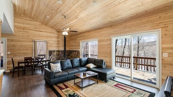 智能电视、壁炉、书、立体声音响