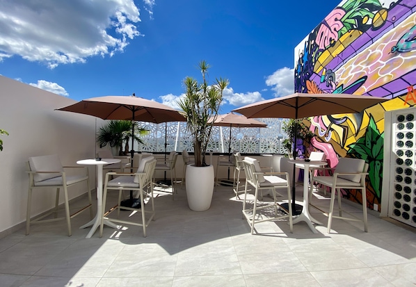 Outdoor banquet area