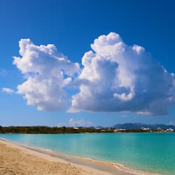 On the beach, white sand