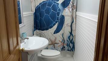 Ensemble douche/baignoire, sĂšche-cheveux, serviettes fournies, savon