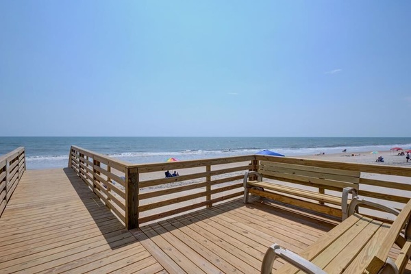On the beach, sun loungers, beach towels