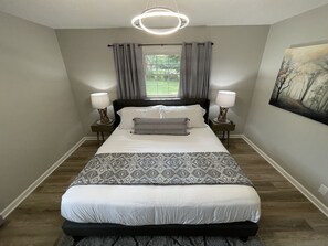 2 bedrooms, desk, iron/ironing board, travel cot