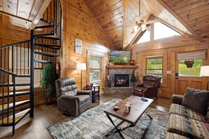 Smart TV, fireplace, video games
