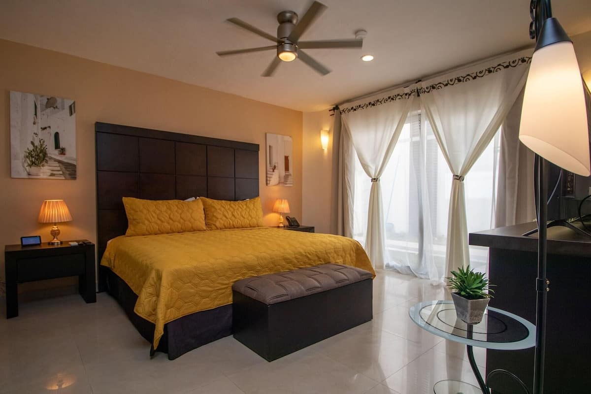 Premium bedding, down duvets, pillow-top beds, in-room safe