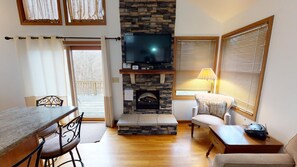 TV, fireplace, DVD player