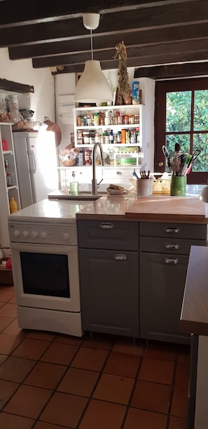 Fridge, microwave, oven, stovetop - Pretty country house with large garden (Diges)