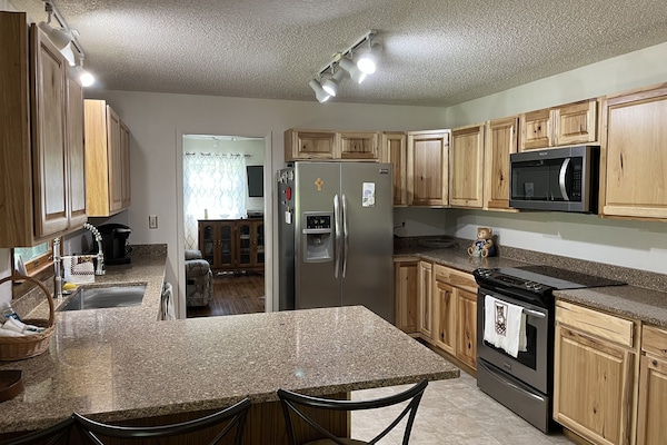 A view of the kitchen