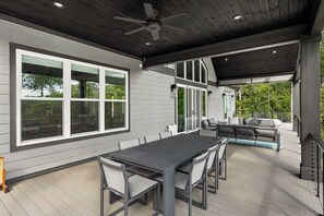 Outdoor dining - Cane Creek Retreat on Lake Keowee by Clemson Vacation Rentals! (West Union)