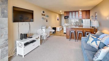 TV, fireplace, DVD player, ping pong