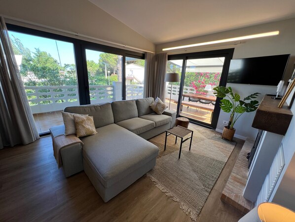 Televisión, chimenea