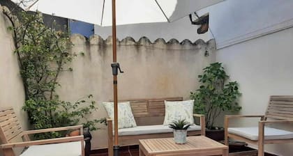 House with patio and fireplace in Piedralaves
