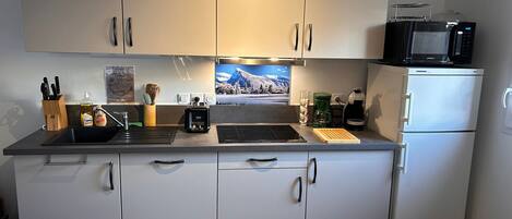 Fridge, microwave, dishwasher, toaster