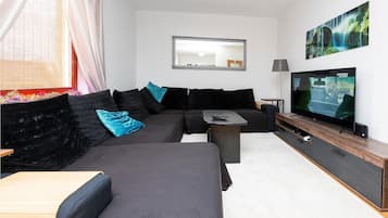 Télévision, lecteur de DVD, table de tennis de table