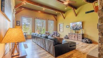 TV, fireplace, offices