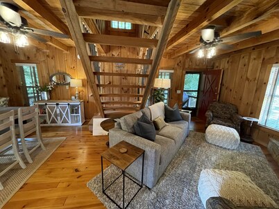 Riverside Retreat located on the Nottely River in the North Georgia Mountains.