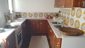 Apartment | Private kitchen | Fridge, oven, electric kettle, highchair - Traditional Comfortable Apartment With sea View (Sifnos)