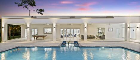 Outdoor pool, a heated pool