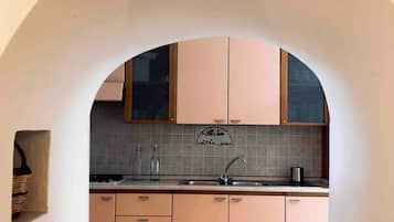 Fridge, oven, stovetop, coffee/tea maker