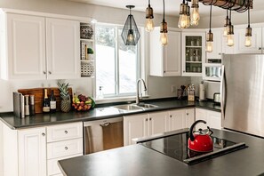 Kühlschrank, Mikrowelle, Ofen, Herdplatte