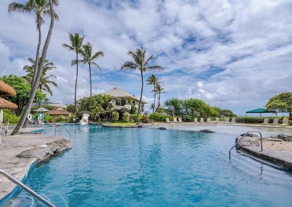 Outdoor pool, a heated pool