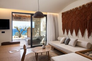 Suite Sea View with Private Pool | Living area - KOIA All - Suite Well Being Resort - Adults Only (Kos)