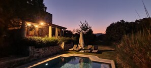 Front of property - evening/night - Kuslan Villa (Bodrum)