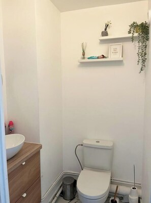 Dusche, Handtücher, Seife, Toilettenpapier