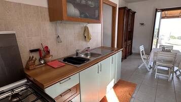 Villa | Private kitchen | Fridge, microwave, oven, stovetop