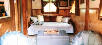 Tiny home cabin by the pond