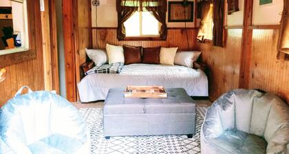 Tiny home cabin by the pond