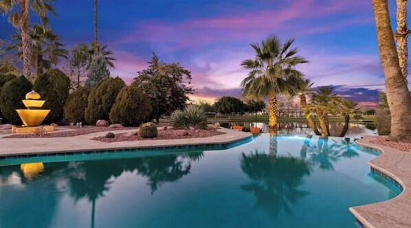 Outdoor pool, a heated pool