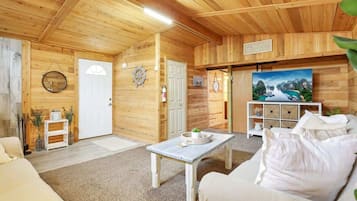 Una televisión, una chimenea