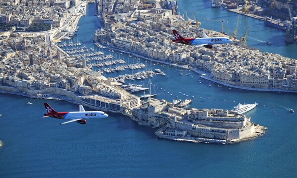 Aerial view - Nostalgic Knights of Malta Character Home in the Three Cities, opposite Valletta (Bormla)