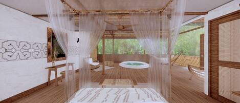 Junior-studiosviitti | Tallelokero huoneessa, vuodevaatteet