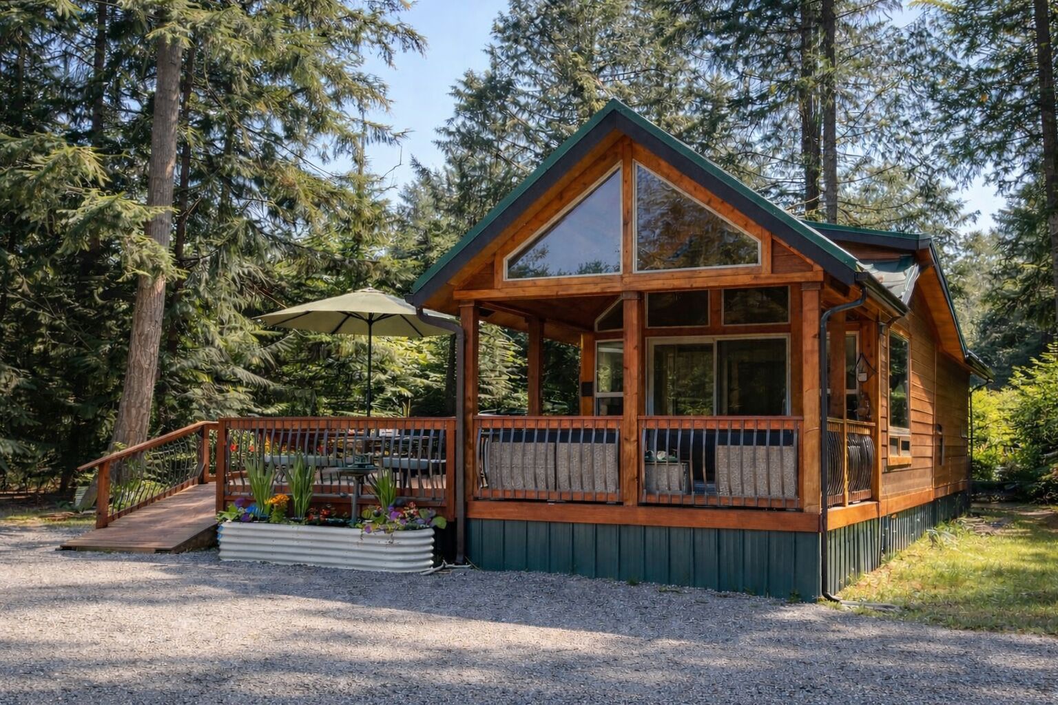 This custom cabin is a head turner set within its own private forest