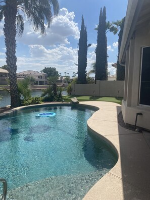 Outdoor pool, a heated pool