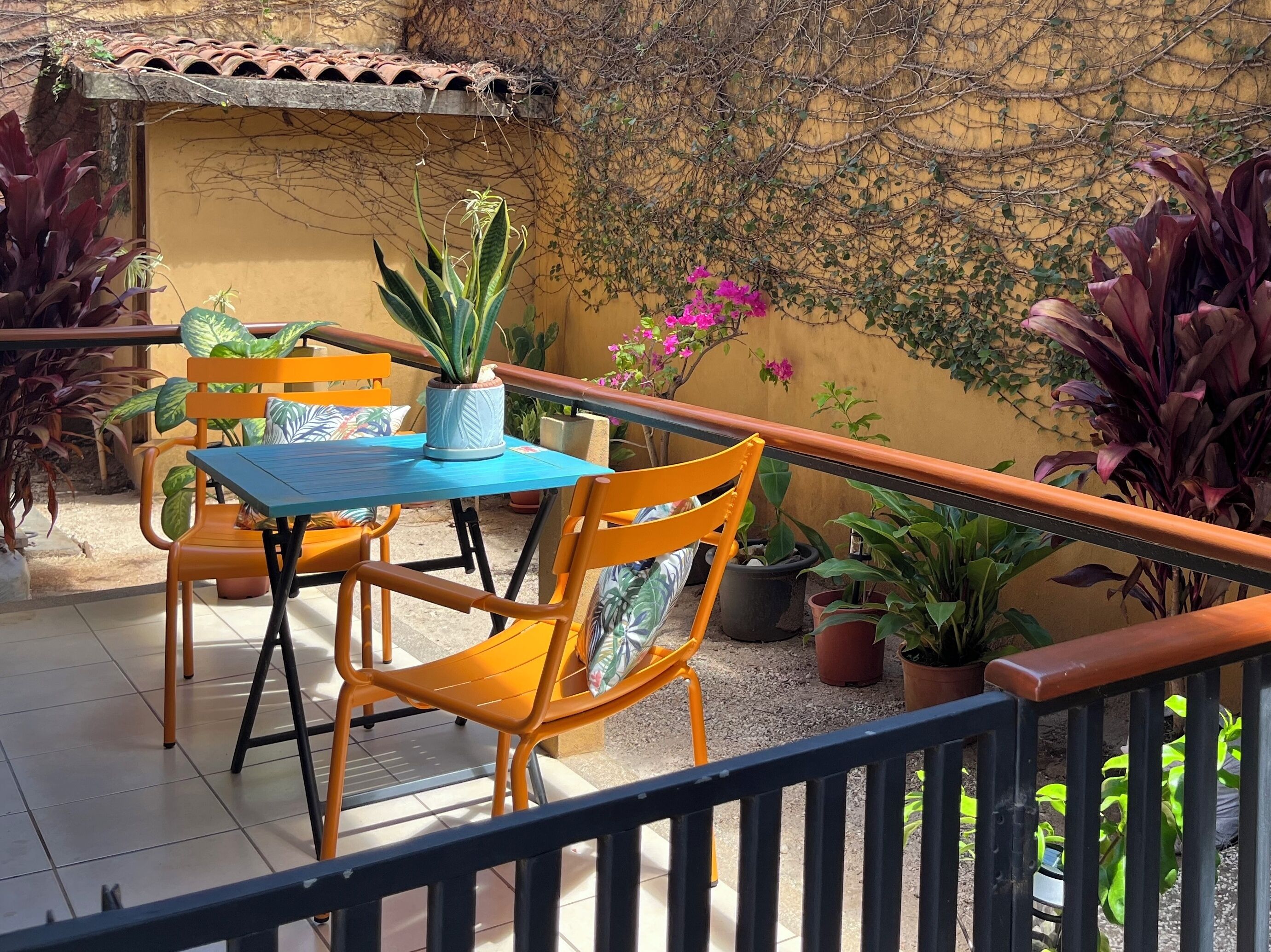Private covered back patio