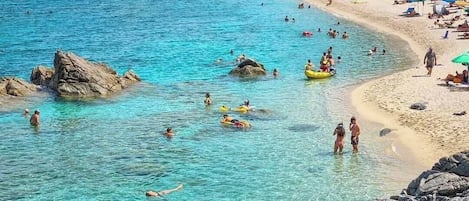 Sun-loungers, beach towels