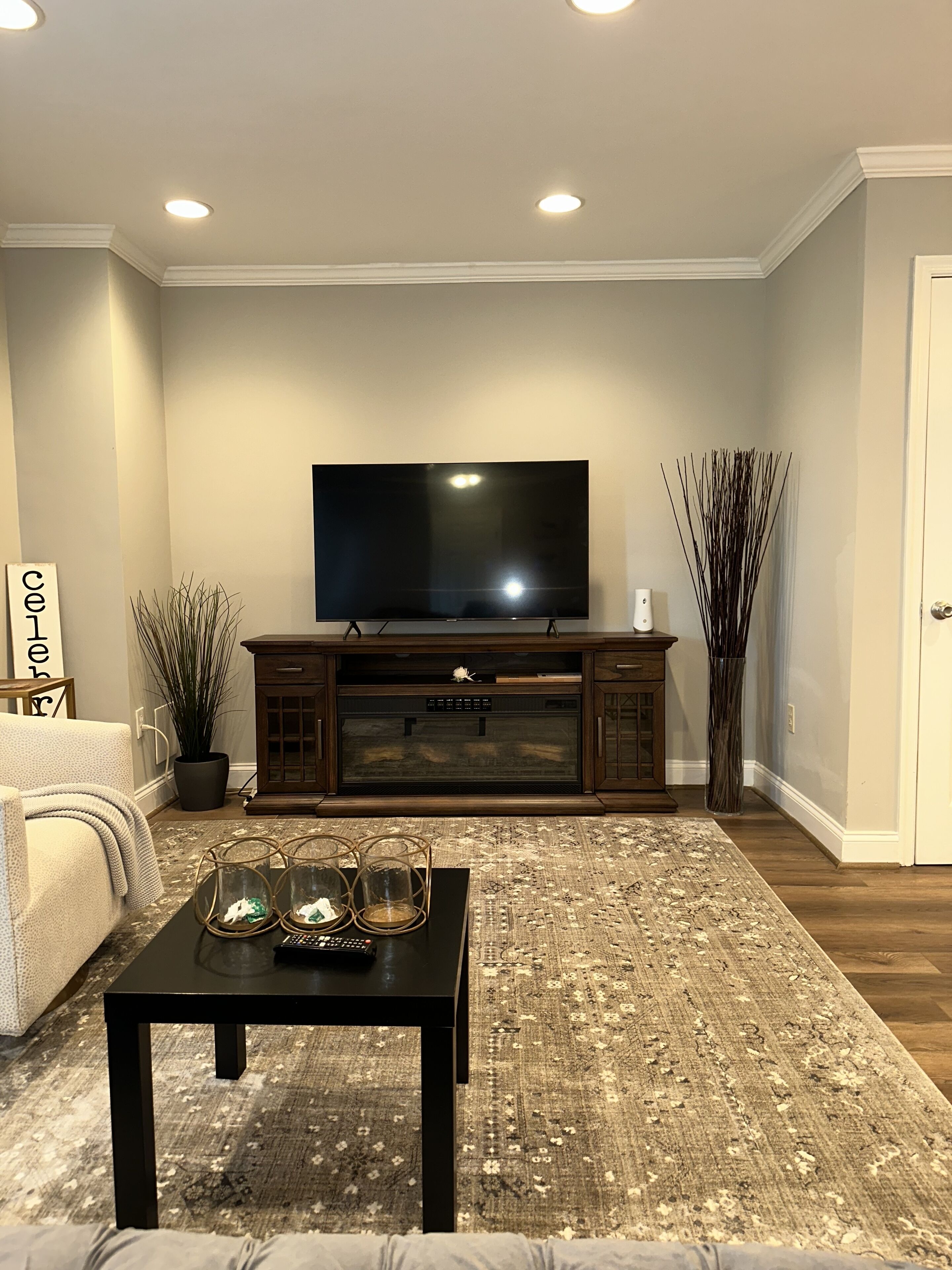 Smart TV, fireplace
